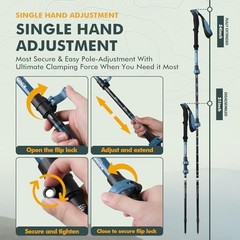 TR-Z Collapsible Trekking Poles, 7075 Aircraft Aluminum Lightweight