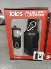 Lot of (4) Brand New Totes, Carabiner Compass Aluminum Bottle, Digital Coin Bank