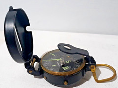 Vintage Lensatic Engineers Compass Japan With Original Box Pouch Instructions