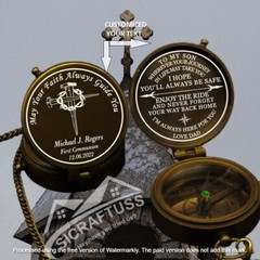 Personalized Holy Communion Baptism Gift – Engraved Pocket Brass Compass Gift