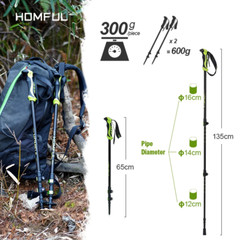 Premium Nordic Walking Poles: Telescopic Alpenstock – Lightweight , Comfort Grip