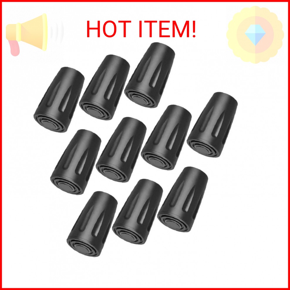 10 Pack Trekking Pole Tips, Hiking Sticks Tips Protectors Fits Most Common Trekk