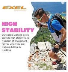 Exel Nordic Walking Poles For Hiking,Walking & Exercise (120cm)