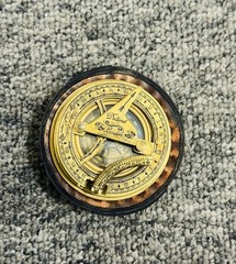Vintage-Style Brass Sundial Compass Handmade Brass Finish With Leather Case 3″