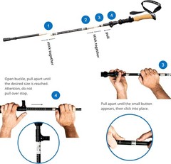 ALPIN LOACKER Collapsible Trekking Poles for Hiking I Aluminium 39-47″, Black