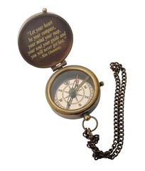 Engraved QUOTE Antique Brass Compass with Leather Case,Best Gift for Loved Ones