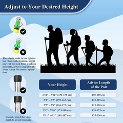 Ultralight Collapsible Trekking Poles – Anti-Shock, Quick-Lock System, 51.2 Inch