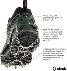 Kahtoola MICROspikes -snow, ice, trail hiking crampons – GREEN, XL