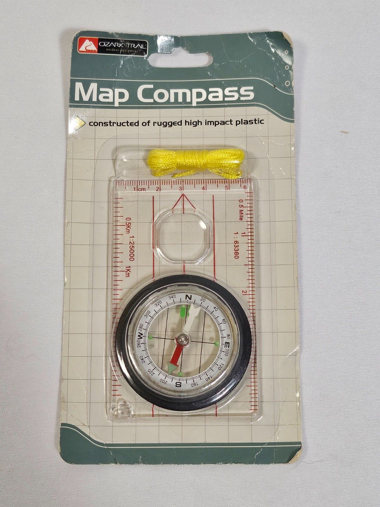 Ozark Trails Map Compass Distance Inches Millimeters Luminous Point Lanyard