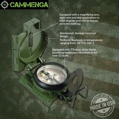 Cammenga Official US Military Tritium Lensatic Compass, Olive Drab