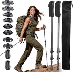 3K Carbon Fiber Trekking Poles – Collapsible, Lightweight yet Sturdy Hiking Pole