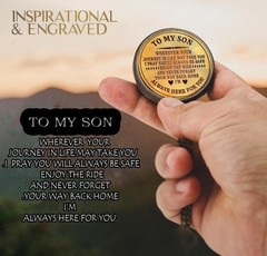 Gift for Son from Mom Dad | Engraved Compass 2″ – Father to Son Gifts, Mom to…