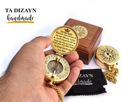 to My Son Compass Wooden Box Graduation Day Gifts Birthday Baptism Men Set
