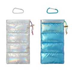 2 Pack GlassesBag Phone Case with Carabiner, Soft Protective Phone Blue +Silver