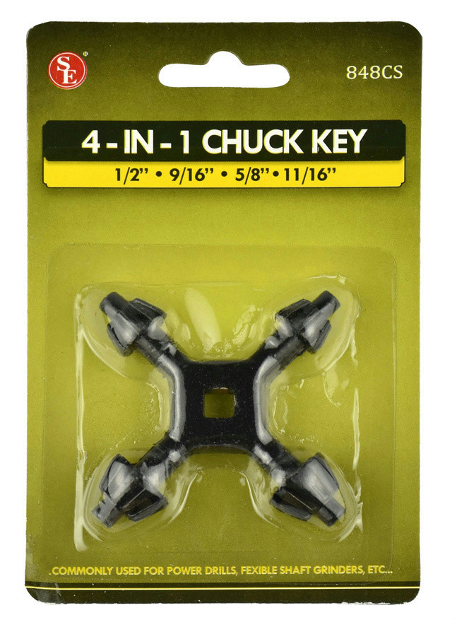 4-Way Chuck Key 1/2″ 9/16″ 5/8″ & 11/16″ Power Drills, Flexible Shaft Grinders