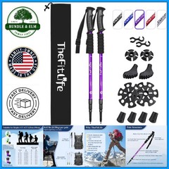 Travel-Friendly Trekking Poles, Extends to 51.2 Inches, Collapses to 25.6 Inches