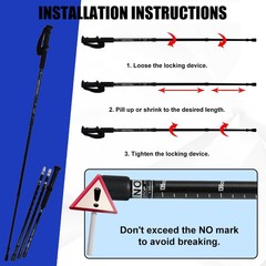 2X Telescopic Walking Trekking Poles Nordic Hiking Sticks Adjustable Alpenstock