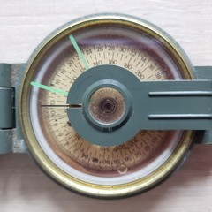 Lensatic Engineer Compass Small Green Vintage Japan Navigation Tool