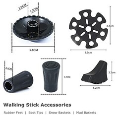 Walking Stick Tips Rubber 4pcs Trekking Pole Tips ReplacementRubber Feet For Hik