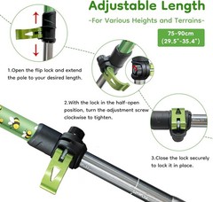 7075 Aluminum Ultralight Folding Trekking Poles, 2-Pack, Adjustable for Hiking
