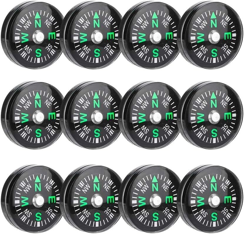 50 Pieces Mini Compass Small Button for Kids 20mm Bulk Hiking Liquid Filled…