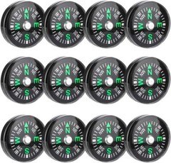 50 Pieces Mini Compass Small Button for Kids 20mm Bulk Hiking Liquid Filled…