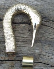 Antique swan brass head handle vintage victorian wooden walking stick