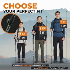Collapsible Hiking & Trekking Poles – Lightweight, Adjustable, 2pc Set for Senio