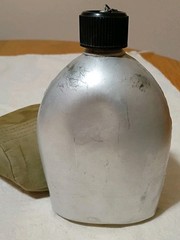 Vintage Stansport Aluminum Metal Canteen With Canvas Case Made in Japan B20