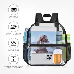 Clear Backpack Stadium Approved 12X11x6, Waterproof Clear Bag Stadium