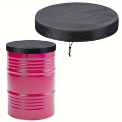 55 Gallon Drum Protective Lid Black 210D Silver Coated Oxford Cloth Outdoor Use