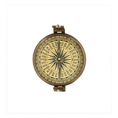 Compass with Lid Brass Style Nautical English 1700 Reproduction Only