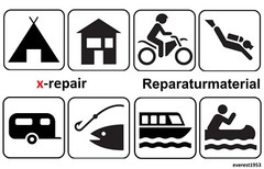 Set of 5 Self Adhesive Repair Stickers Black White Patch Nylon Patch