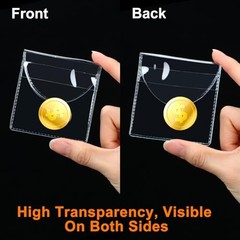 50 Pcs 2.4 x 2.4 inches Single Pocket Coin Sleeves Collector 2.4 Inches Round