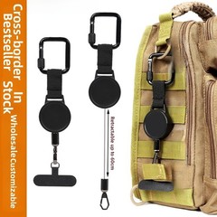For Outdoor Use Retractable Keychain Square Buckle Industrial Style Design