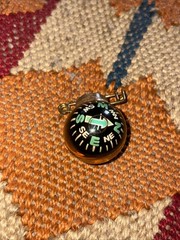 Vintage Compass Pin Taiwan Hiking Fishing Camping Bush Navigation Boat Clip On