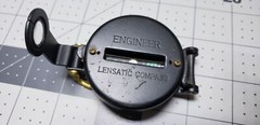 Engineer Academy Lensatic Compass Black Brass, Hiking, Camping, Vintage MCM