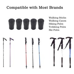 Replacement Rubber Tips for Walking Sticks, Trekking 6pcs Walking Stick Tips