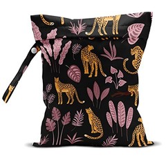 Wet Dry Bag for Swimsuit, Travel, Beach, Pool, Diapers, Gym Leopard theme