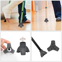 2Pcs Durable Anti Slip Crutch Tips Walking Cane Accessories Black