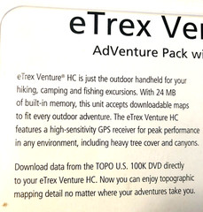 GARMIN eTREX VENTURE HC GPS RECEIVER W/WATERPROOF CASE,TOPO U.S.100K NEW SEALED