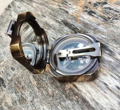 Maritime Marine Antique Solid Brass Kelvin & Hughes 1917 Brunton Compass Vintage
