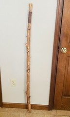 WALKING STICK 56″ HAND CARVED CANE Nature Animals Stars Moon Sun Astrology Peter