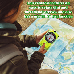 16 Pcs Orienteering Compass Acrylic Hiking Compass with Rope for Navigation