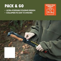 Aluminum Folding Quick Lock Trekking Poles with Cork Grip, 2 Count