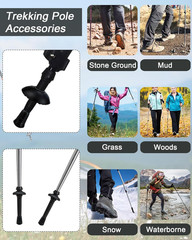 12 puntas goma baston de el trekking antideslizante universales resistentes