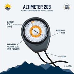 Altimeter 203 – Battery-Free and Barometer Weather-Trend Indicator with Rugged