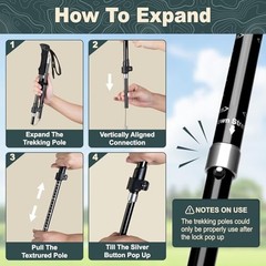 Trekking Poles for Hiking, 2Pcs Aircraft-Grade Aluminum Alloy Walking Sticks