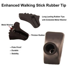 6-8 Pack 11mm Trekking Poles Tips Set Rubber Trek Cane Tips Protectors Hiking