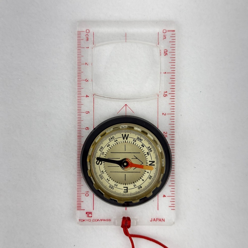 Vintage Tokyo Compass Japan Baseplate Orienteering Hiking Map Reading Navigation